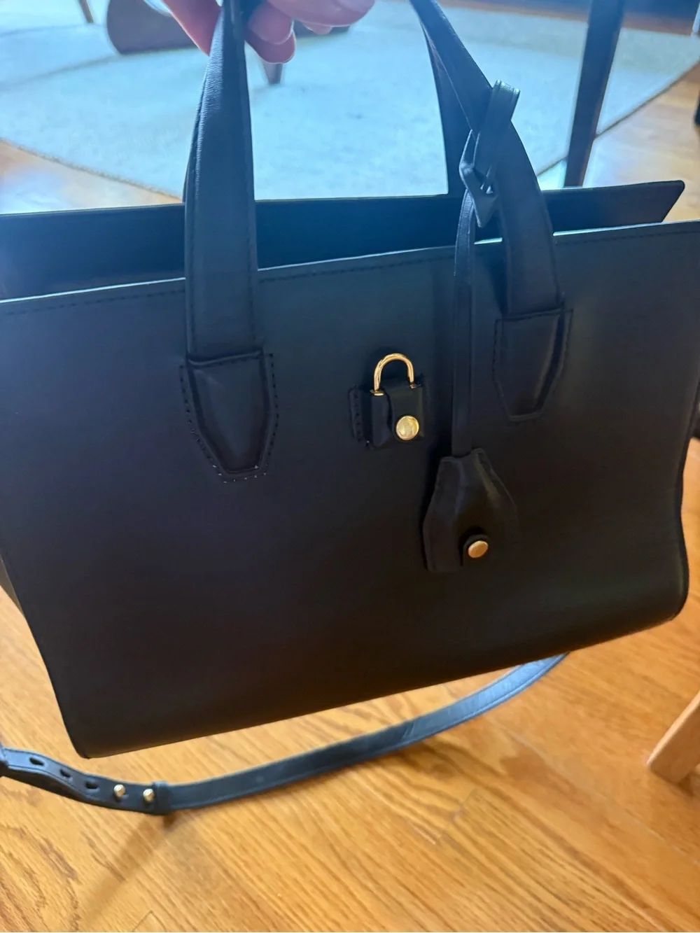 Alexander Wang Black Leather Satchel with Gold Hardware (Gently Used)